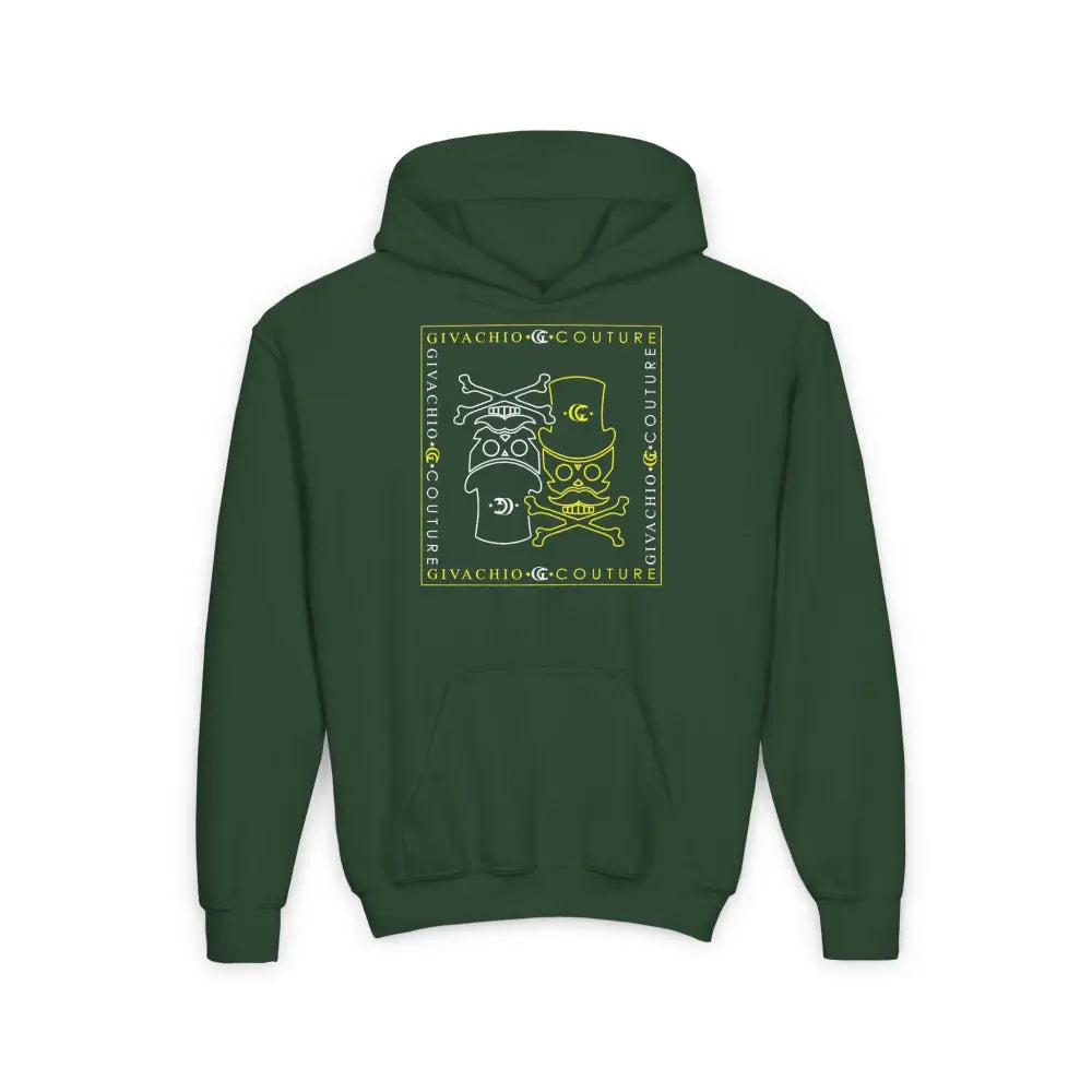 Atomic Skull Youth Hoodie - S / Forest Green - Kids clothes