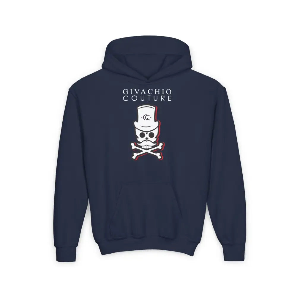 Black Cherry Skull Youth Hoodie - S / Navy - Kids clothes