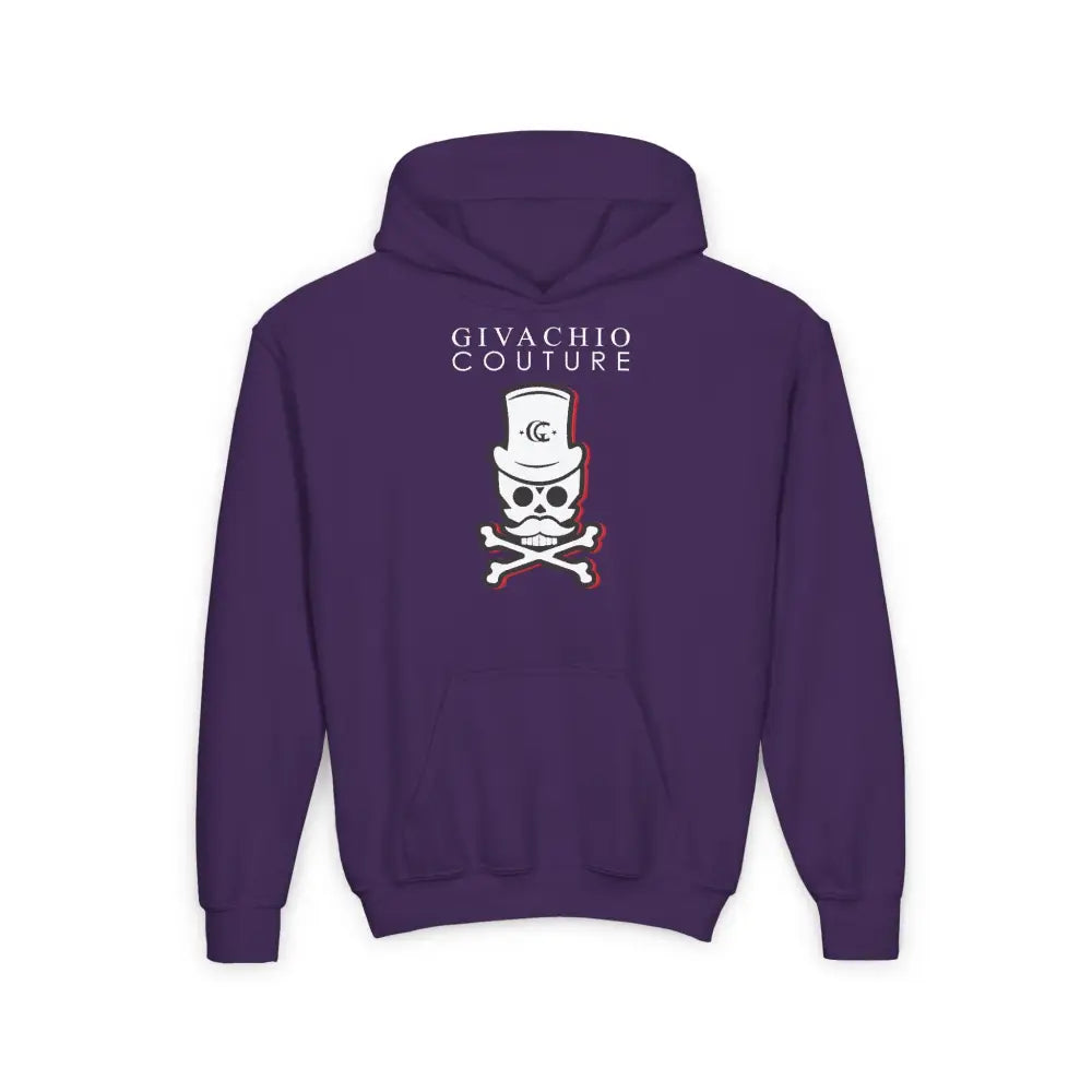 Black Cherry Skull Youth Hoodie - S / Purple - Kids clothes