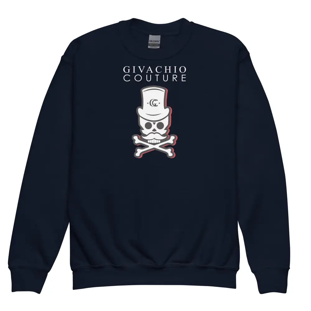 Black Cherry Skull Youth Sweatshirt - Navy / XS