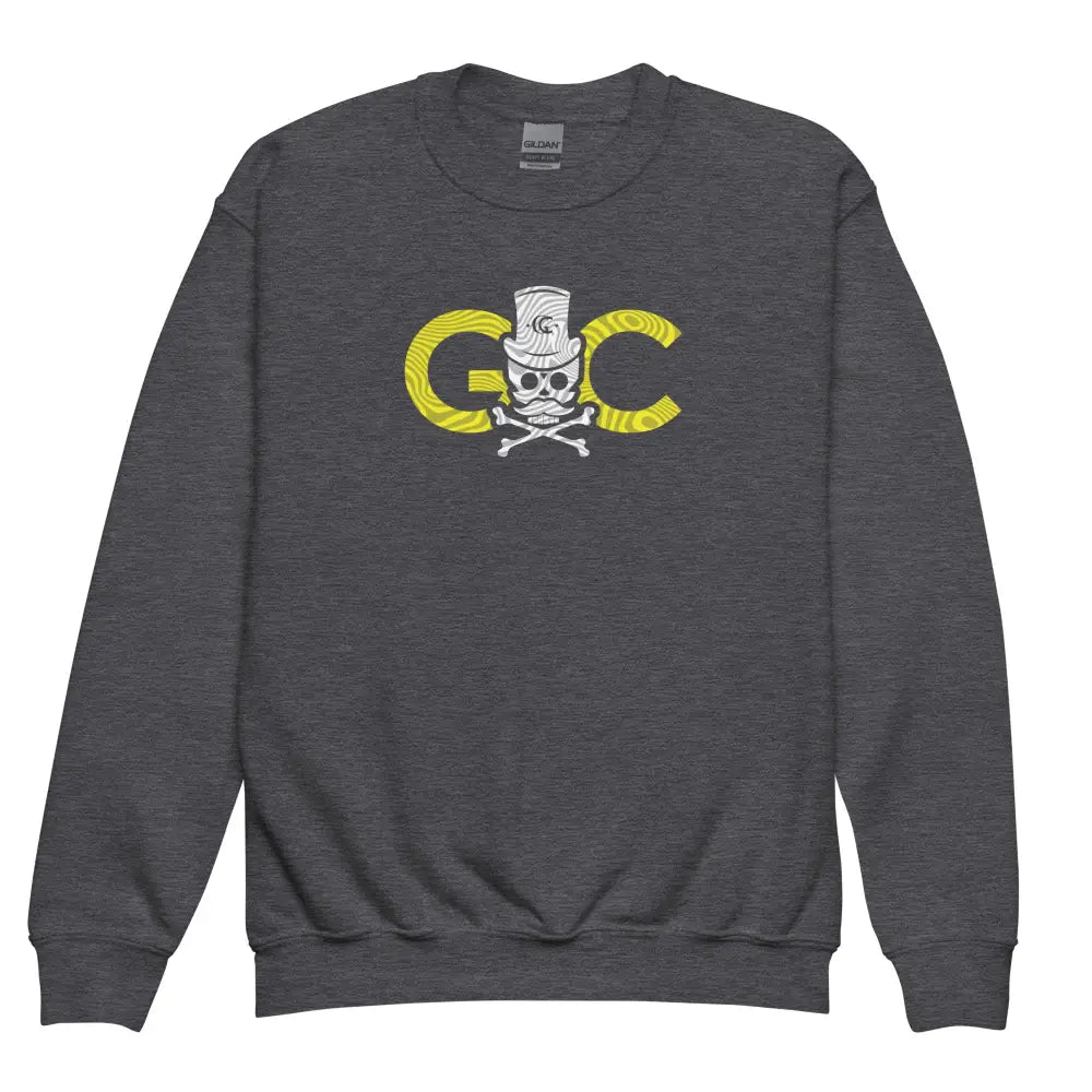 Black GC Skull Treasure Youth Sweatshirt - Dark Heather / XS