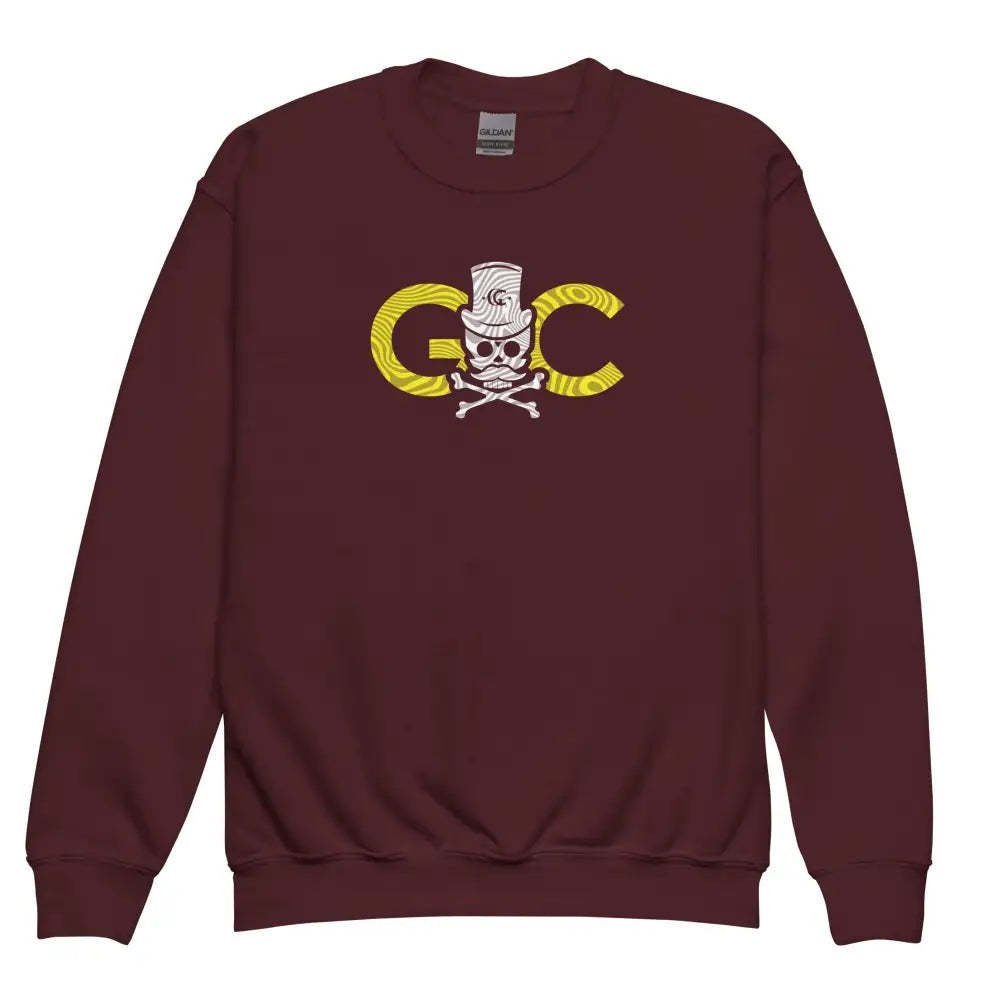 Black GC Skull Treasure Youth Sweatshirt - Maroon / XS