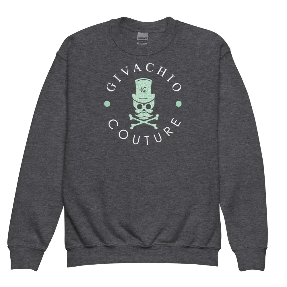 Black Glory Skull Youth Sweatshirt - Dark Heather / XS
