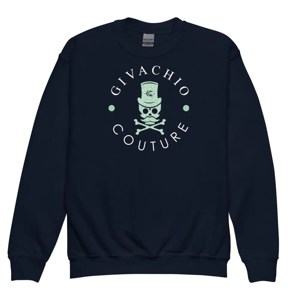 Black Glory Skull Youth Sweatshirt - Navy / XS