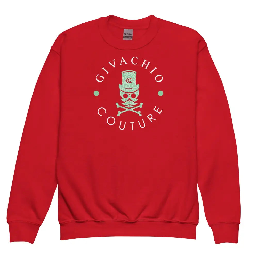 Black Glory Skull Youth Sweatshirt - Red / XS