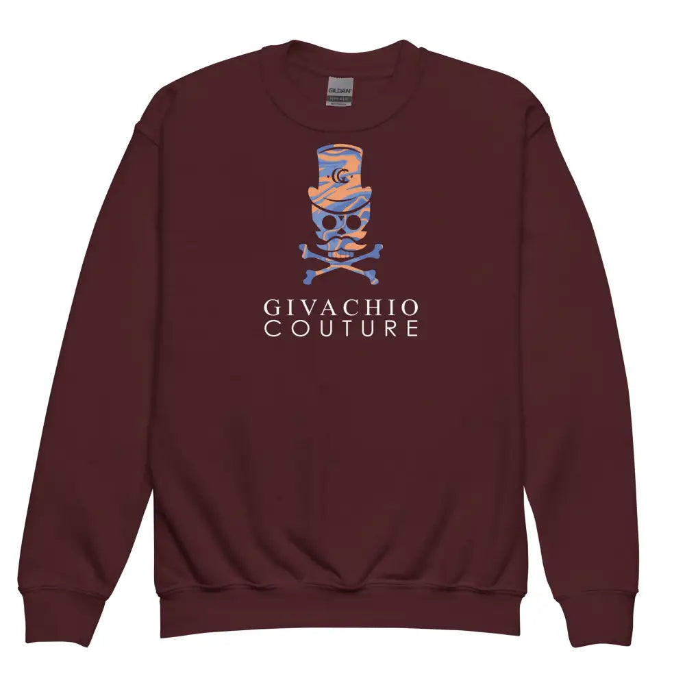 Dab Skull Youth Sweatshirt - Maroon / XS