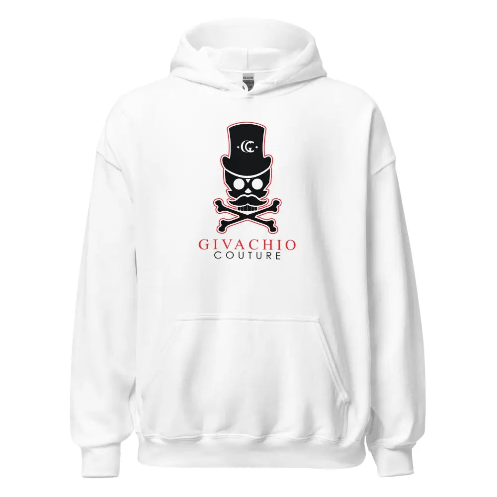 Deep Black Skull Hoodie - White / S