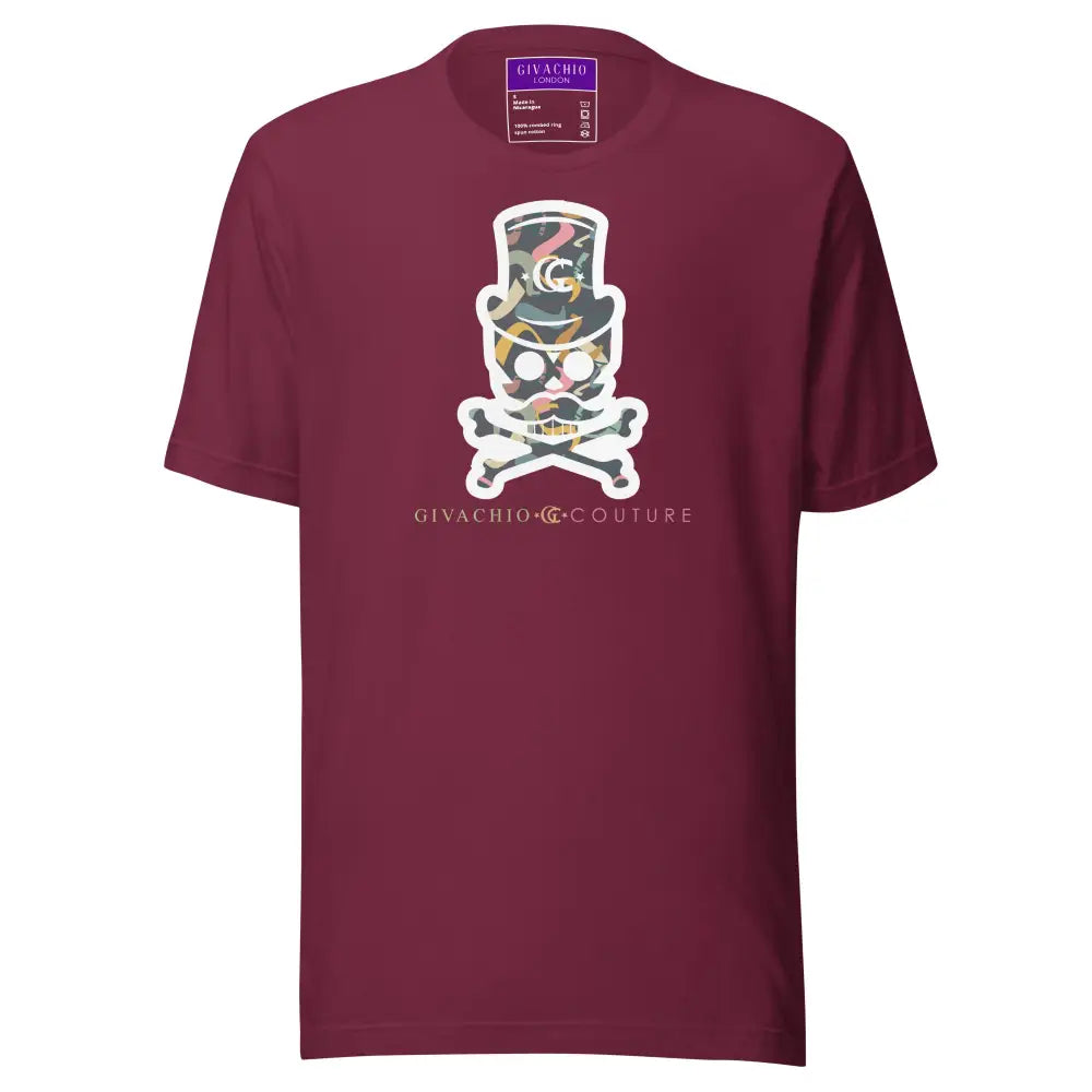 Dizblast Skull T shirt - Maroon / S - T-Shirts