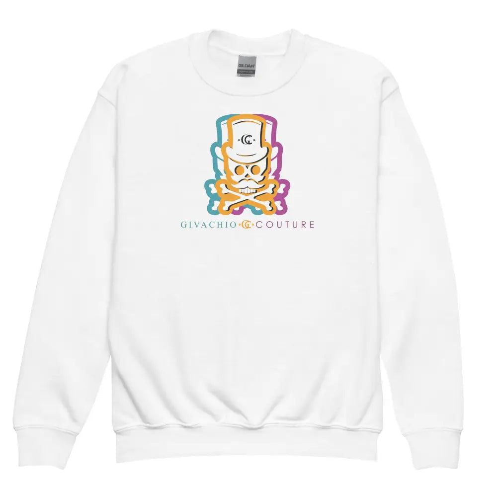 Facit Skull Youth Sweatshirt - White / XS