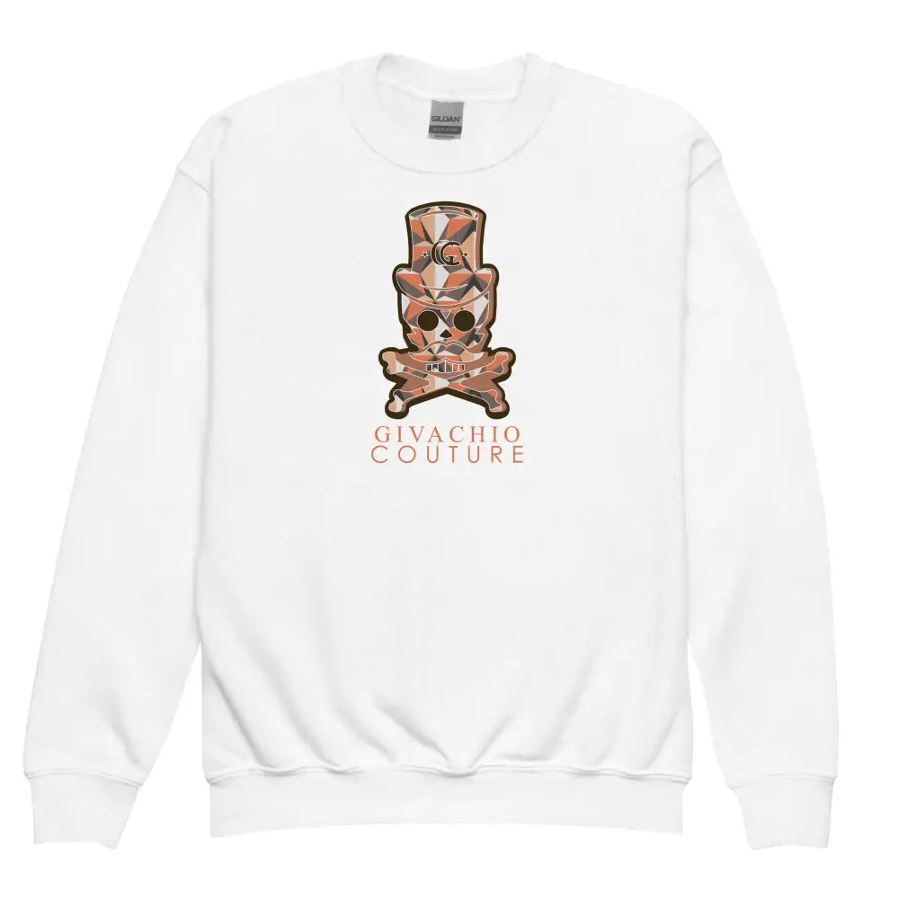 Ivor Skull Youth Sweatshirt - White / XS