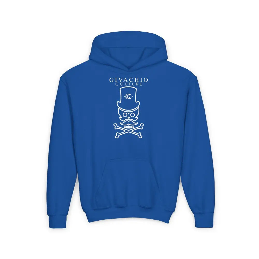 Mad White Skull Youth Hoodie - S / Royal - Kids clothes