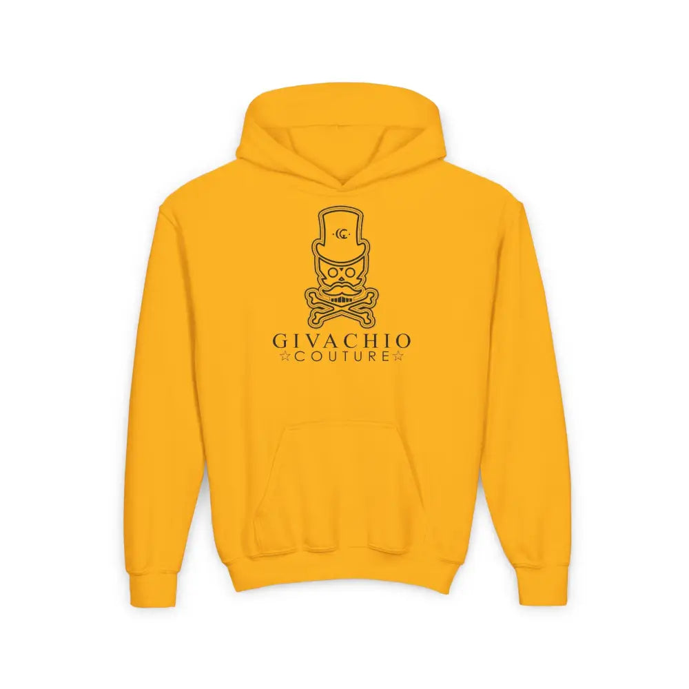 Noir Skull Youth Hoodie - S / Gold - Kids clothes