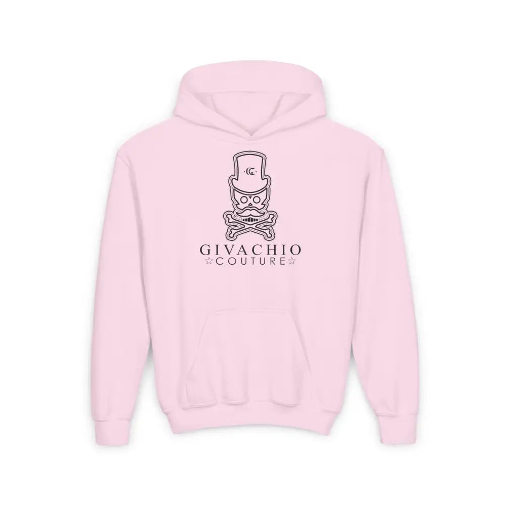 Noir Skull Youth Hoodie - S / Light Pink - Kids clothes