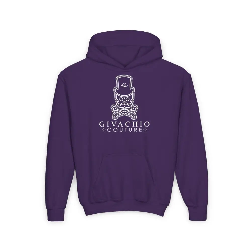 Noir Skull Youth Hoodie - S / Purple - Kids clothes