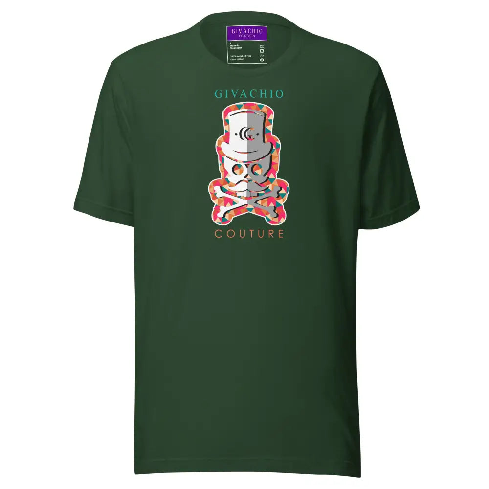 Patch Red Skull T shirt - Forest / S - T-Shirts