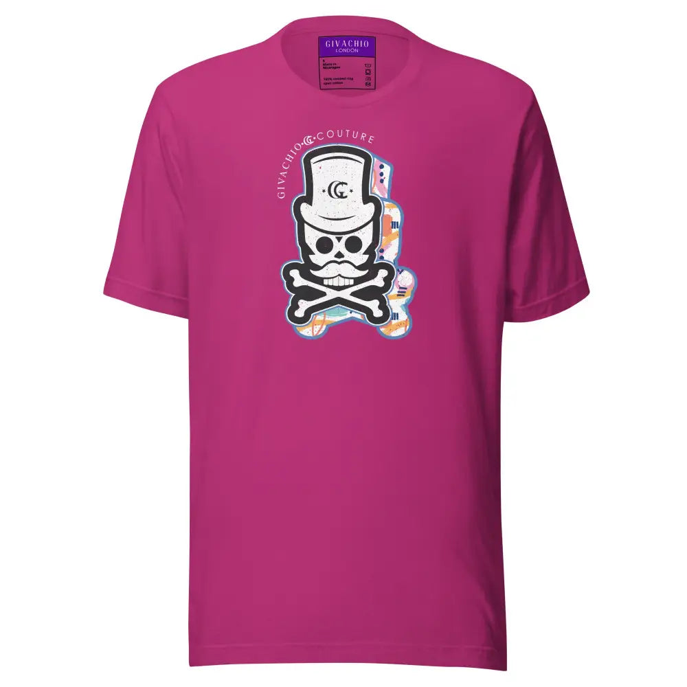 Patch Up Skull T-Shirt - Berry / S - T-Shirts