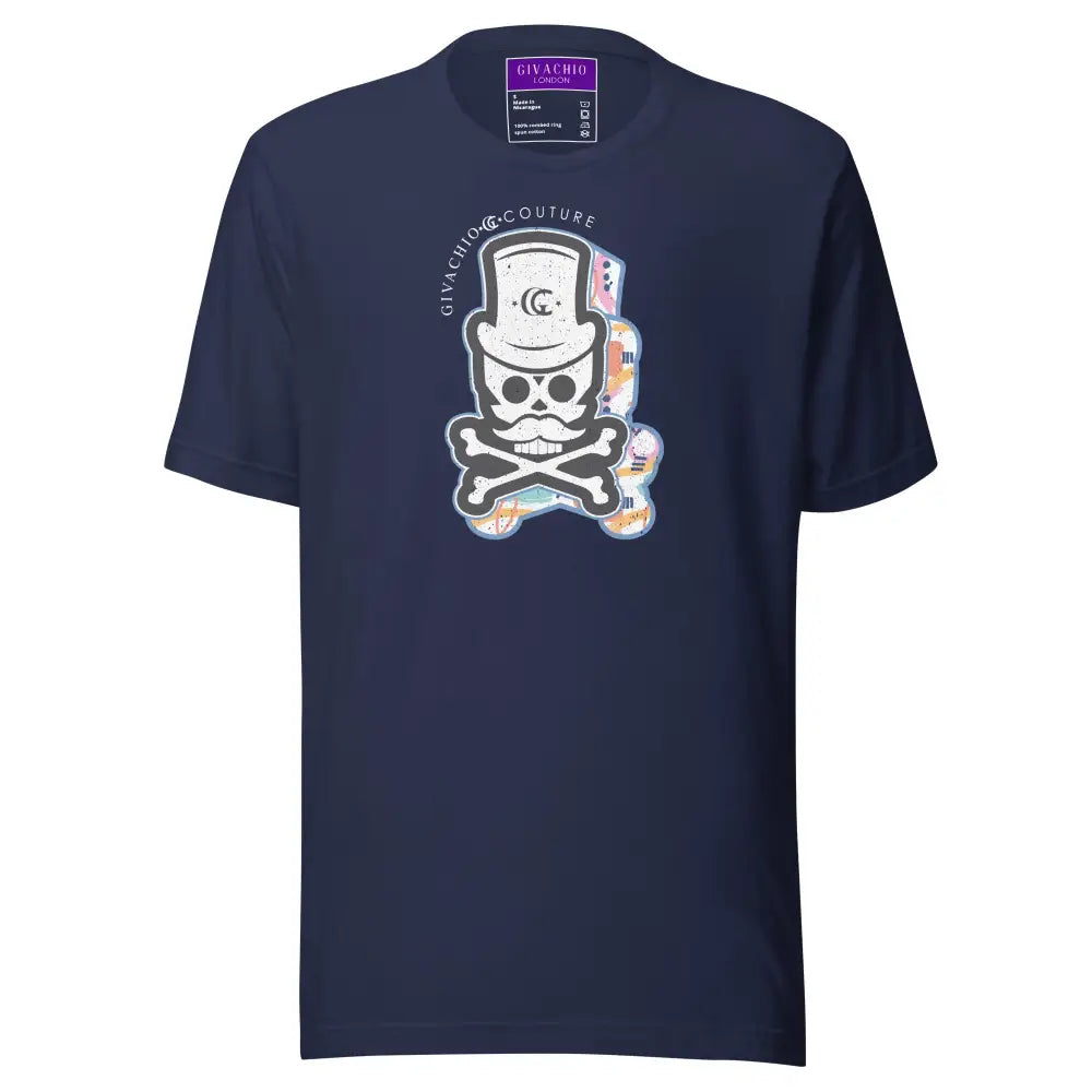 Patch Up Skull T-Shirt - Navy / S - T-Shirts