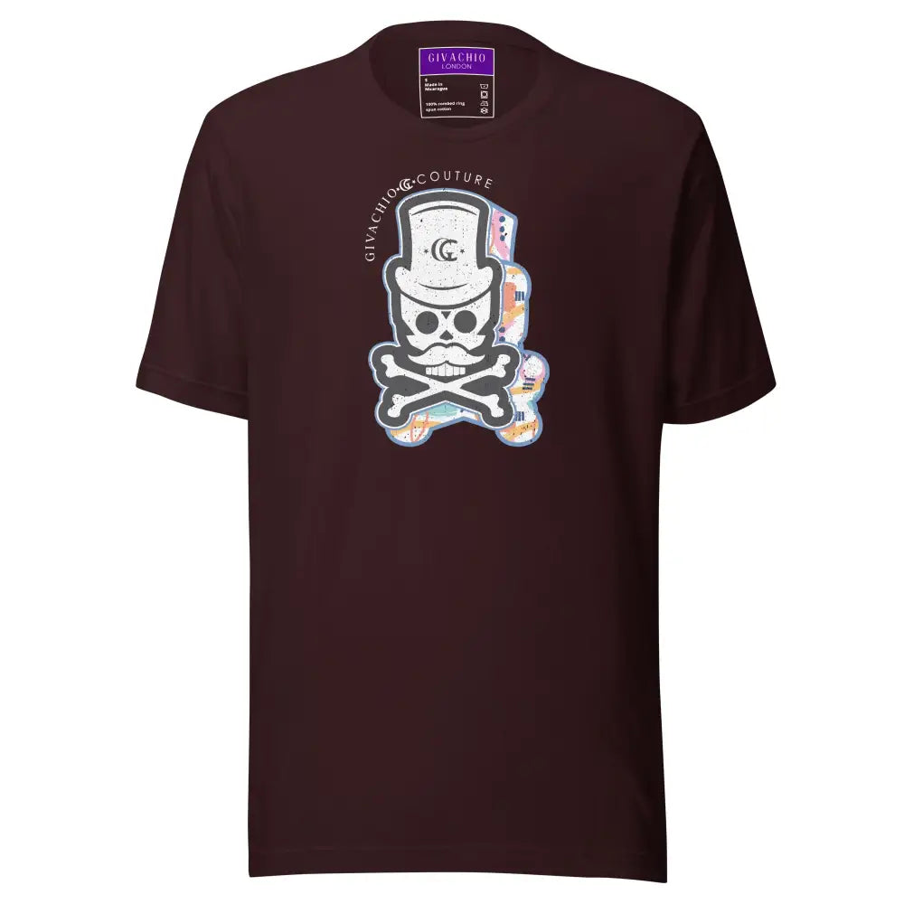 Patch Up Skull T-Shirt - Oxblood Black / S - T-Shirts