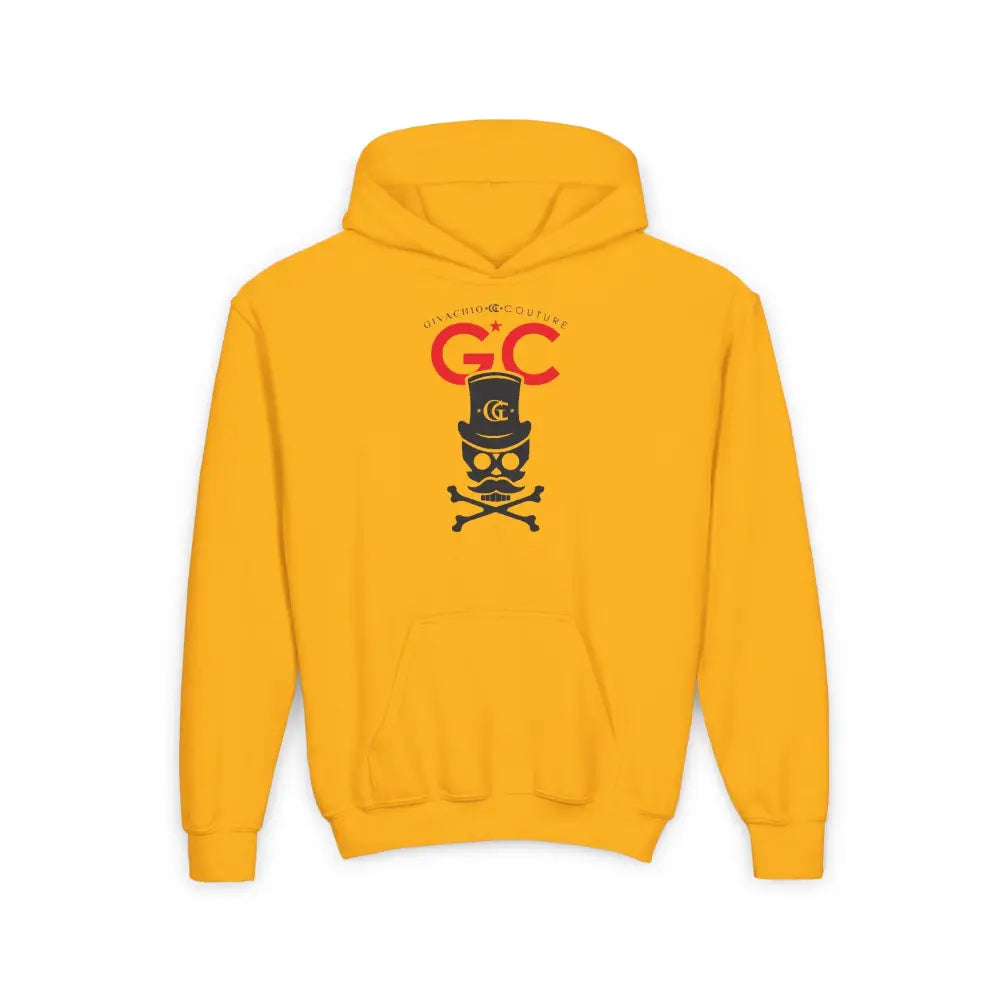 Royal Black Skull Youth Hoodie - S / Gold - Kids clothes