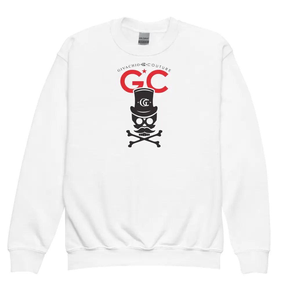 Royal Black Skull Youth Sweatshirt - White / XS