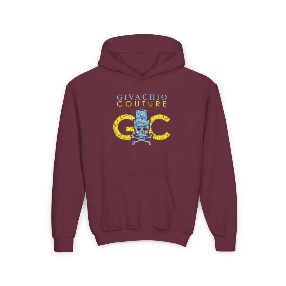 Skullviva Youth Hoodie - S / Maroon - Kids clothes