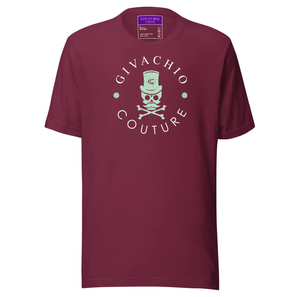Black Glory Skull T-Shirt - Maroon / S - T-Shirts