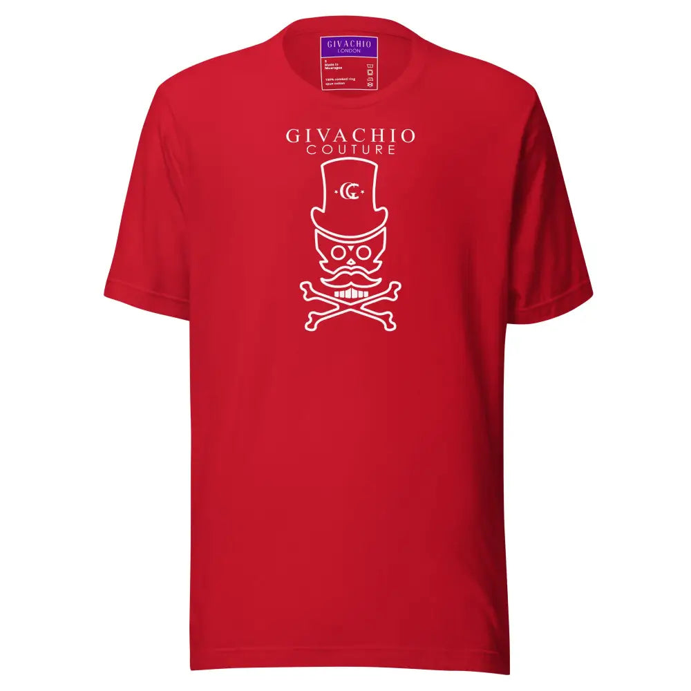 Mad White Skull T-Shirt - Red / S - T-Shirts