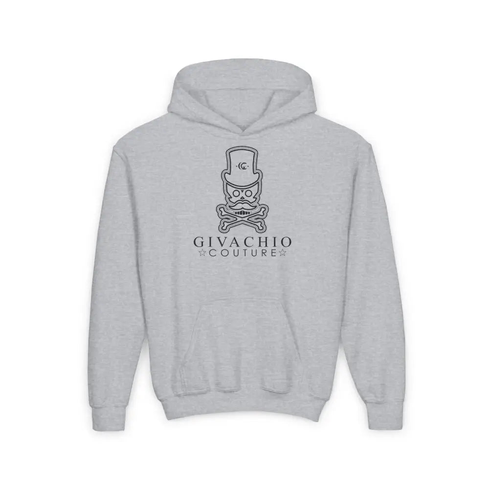 Noir Skull Youth Hoodie - S / Sport Grey - Kids clothes